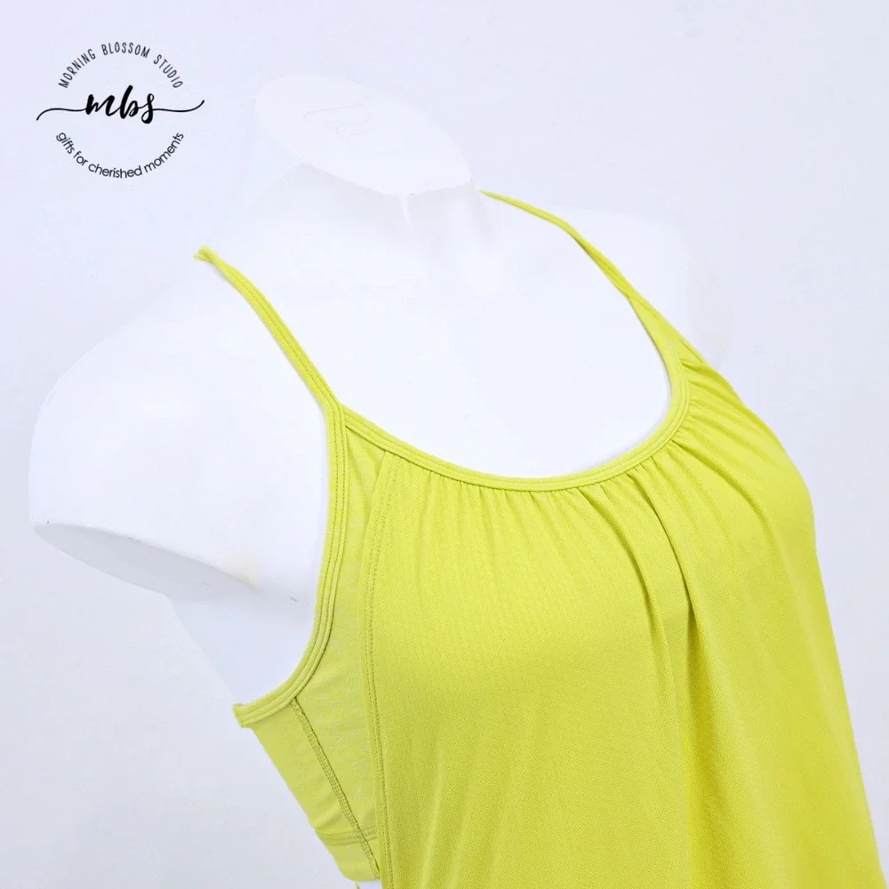 Lululemon No Limits Racerback Built-in Bra Flowy Tank Top‎ Green Women 6